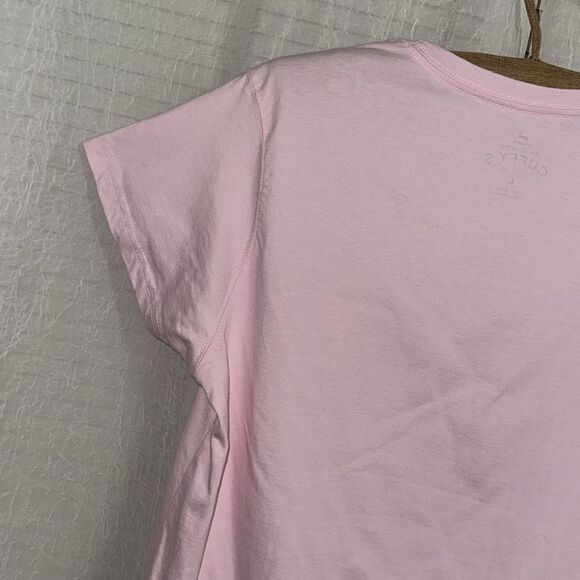 CUFFY’S L Pastel Colors Pink Blue Cape Cod Short Sleeve Relaxed Fit Cotton Tee - Picture 6 of 11